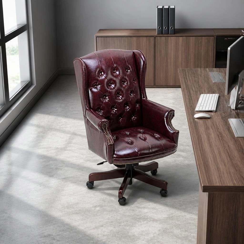 GOODSILO Ergonomic Adjustable PU Upholstered Office Chair