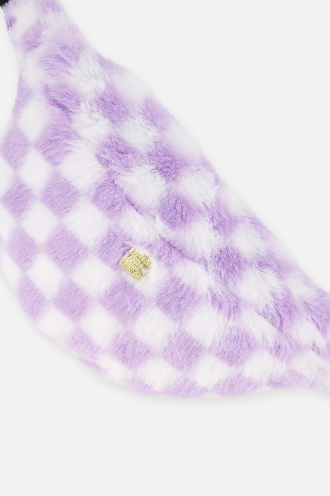 Deux par Deux Girls Tile Pattern Faux Fur Fanny Bag