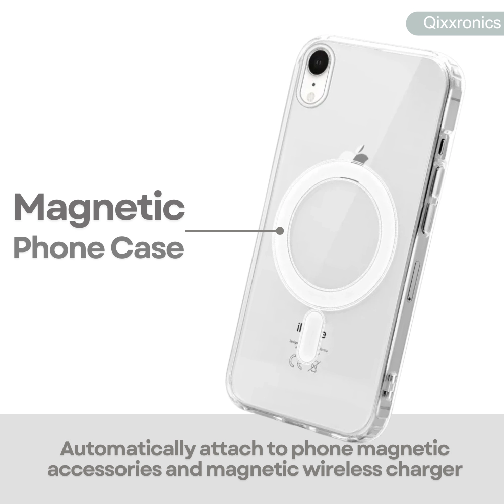 Qixxronics Magnetic Case for iPhone XR Cellphone Magnetic Cover Shockproof Slim Phone Case