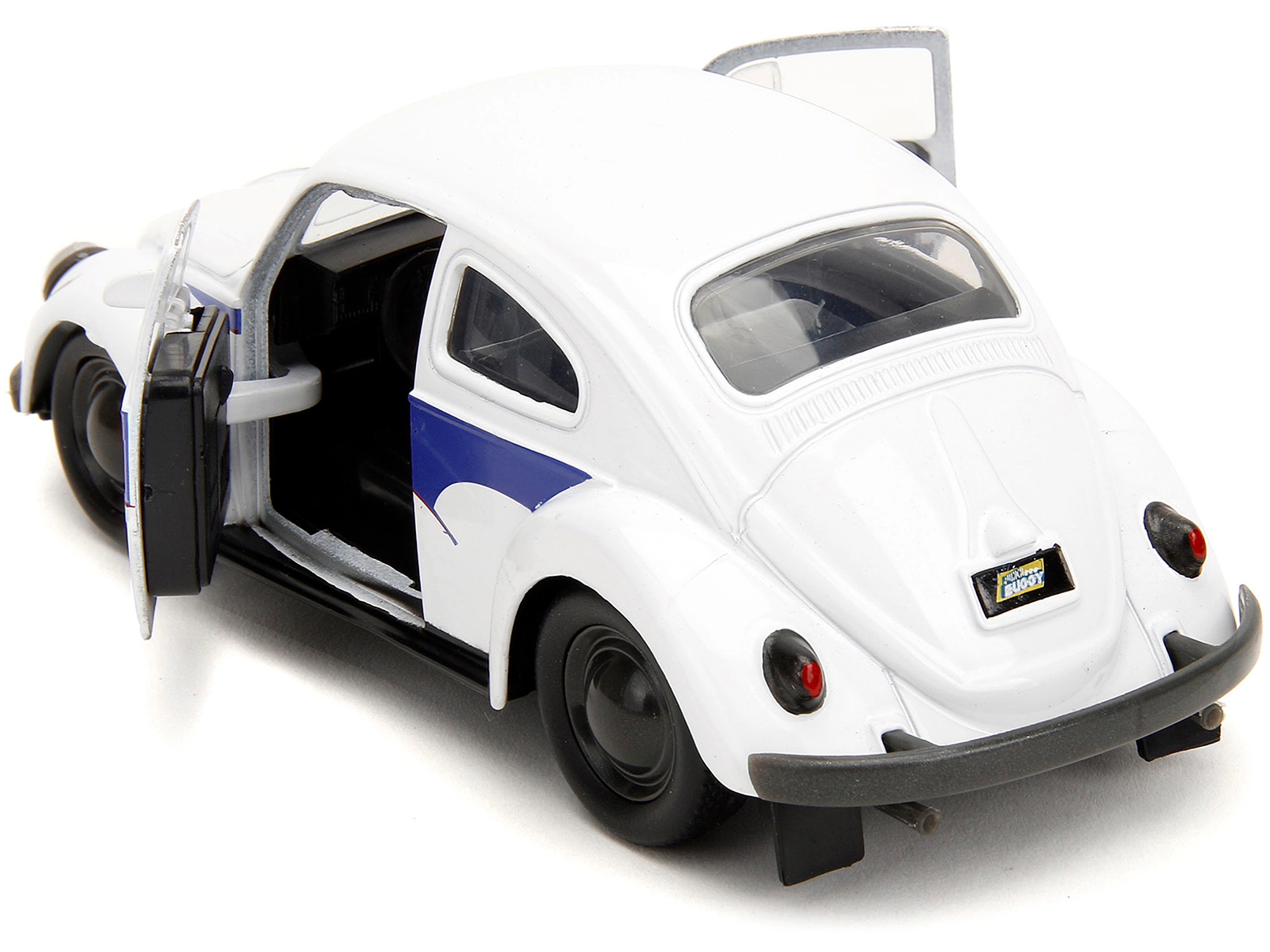 Jada 1959 Volkswagen Beetle "Holt" White with Blue Graphics and Boxing Gloves Accessory "Punch Buggy" Series