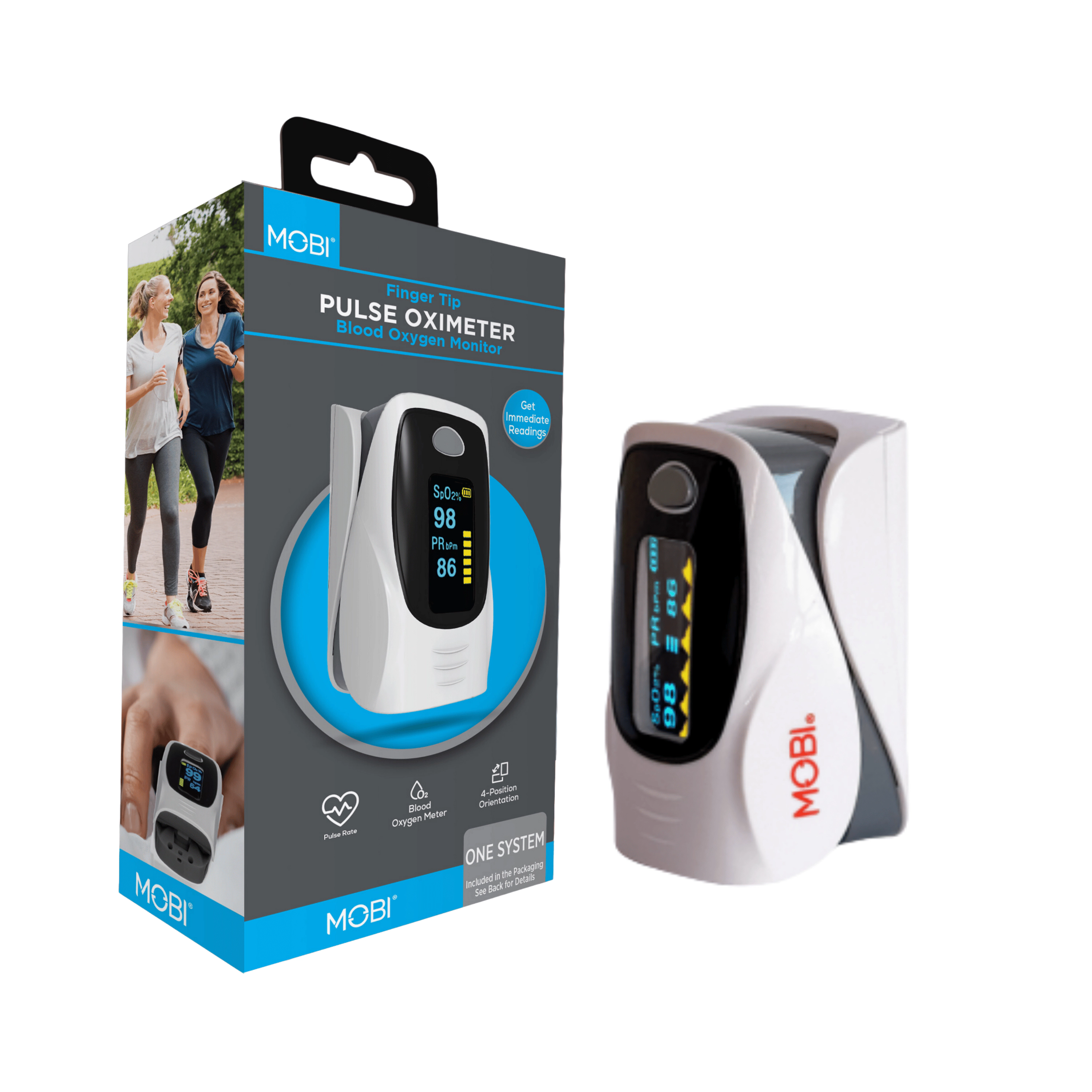 MOBI Fingertip Pulse Oximeter with OLED Display