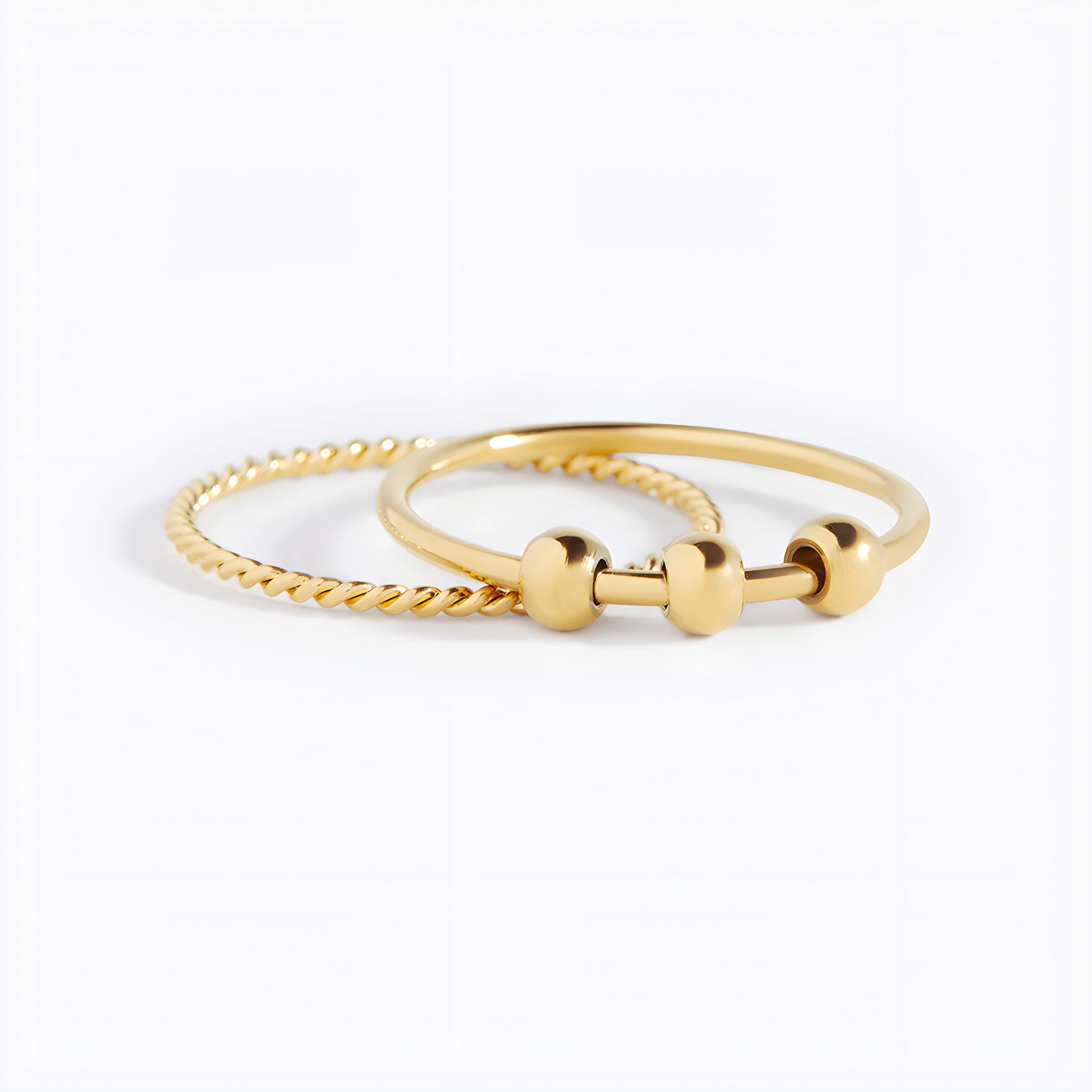 Mint & Lily Women's Stackable Beaded Fidget Ring Set