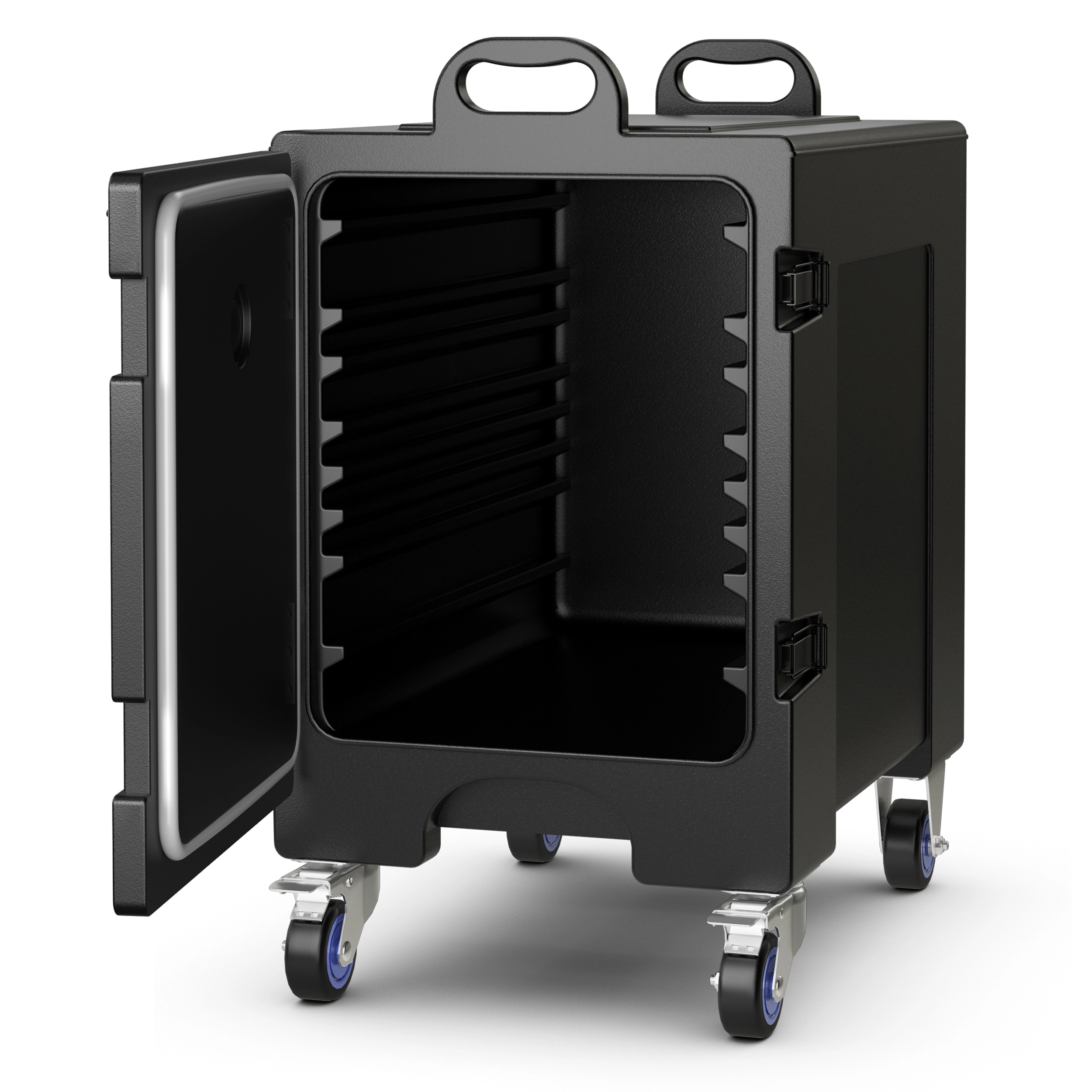 LJG 81 Quart Capacity End-Loading Insulated Food Pan Carrier with Wheels