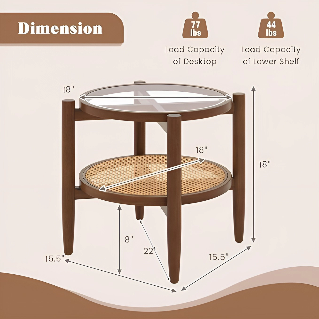 SlickBlue Set of 2 Rattan End Tables with Glass Top and Storage