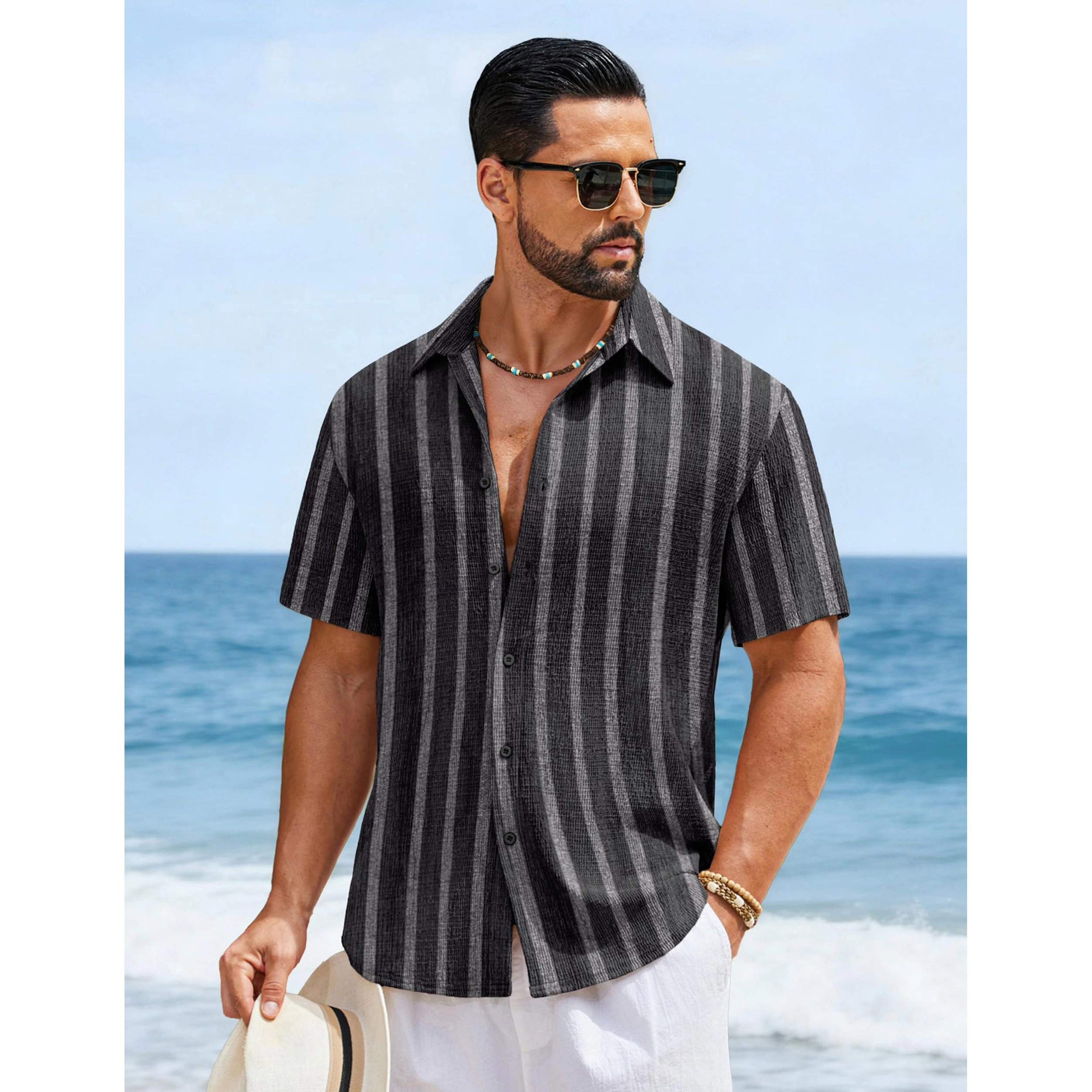 COOFANDY Men's Regular Fit Short Sleeve Camp Shirt