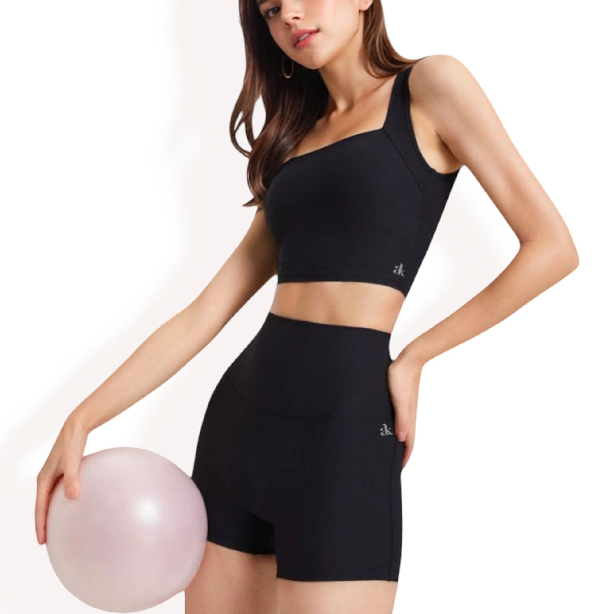 Anna-Kaci Women's High-Waisted Ribbed Shorts with Crisscross Back Detail