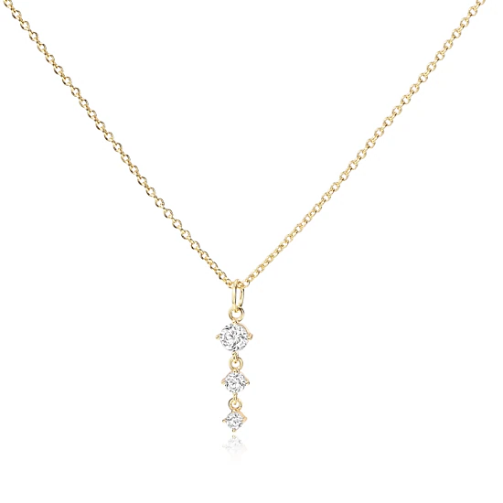 Mint & Lily Women's Three Stone Drop Pendant Necklace