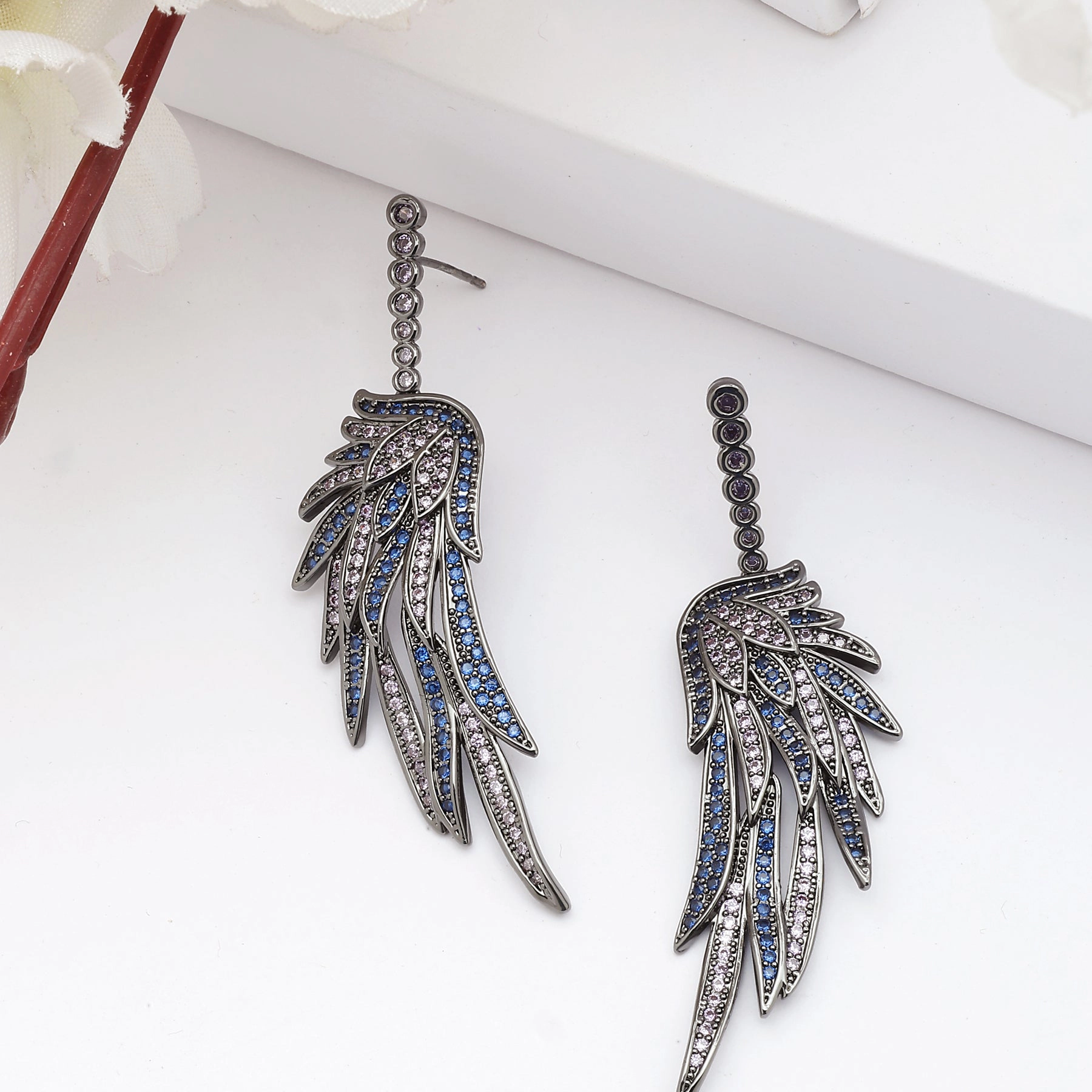 AGP PARIS Womens Diva Angel Wing Drop Earrings