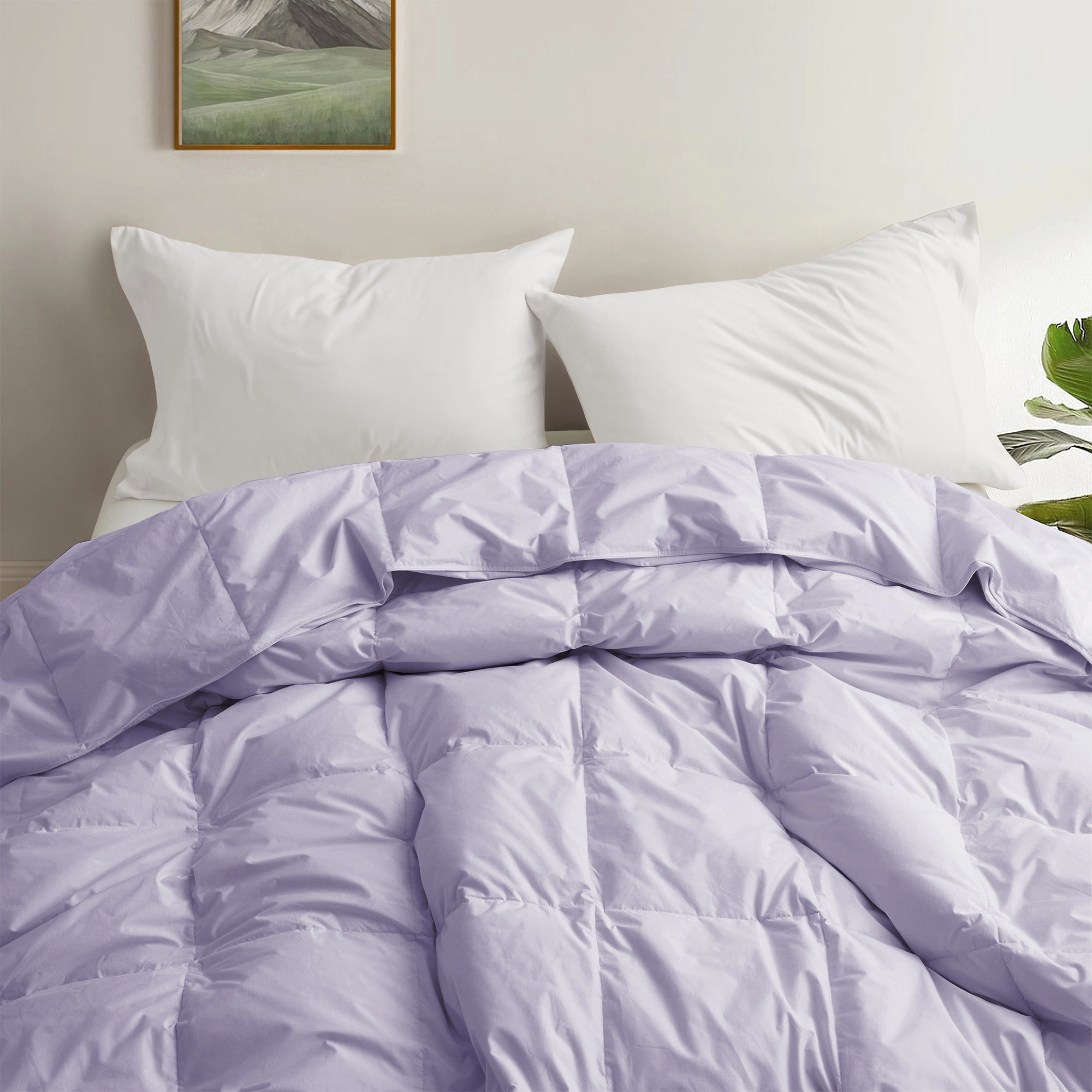 Unikome 300 TC Lightweight 100% Organic Cotton Goose Down Feather Fiber Comforter