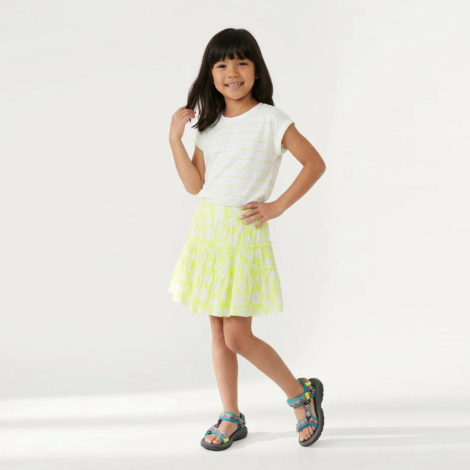 Rockets of Awesome Floral Flutter Skirt for Girls
