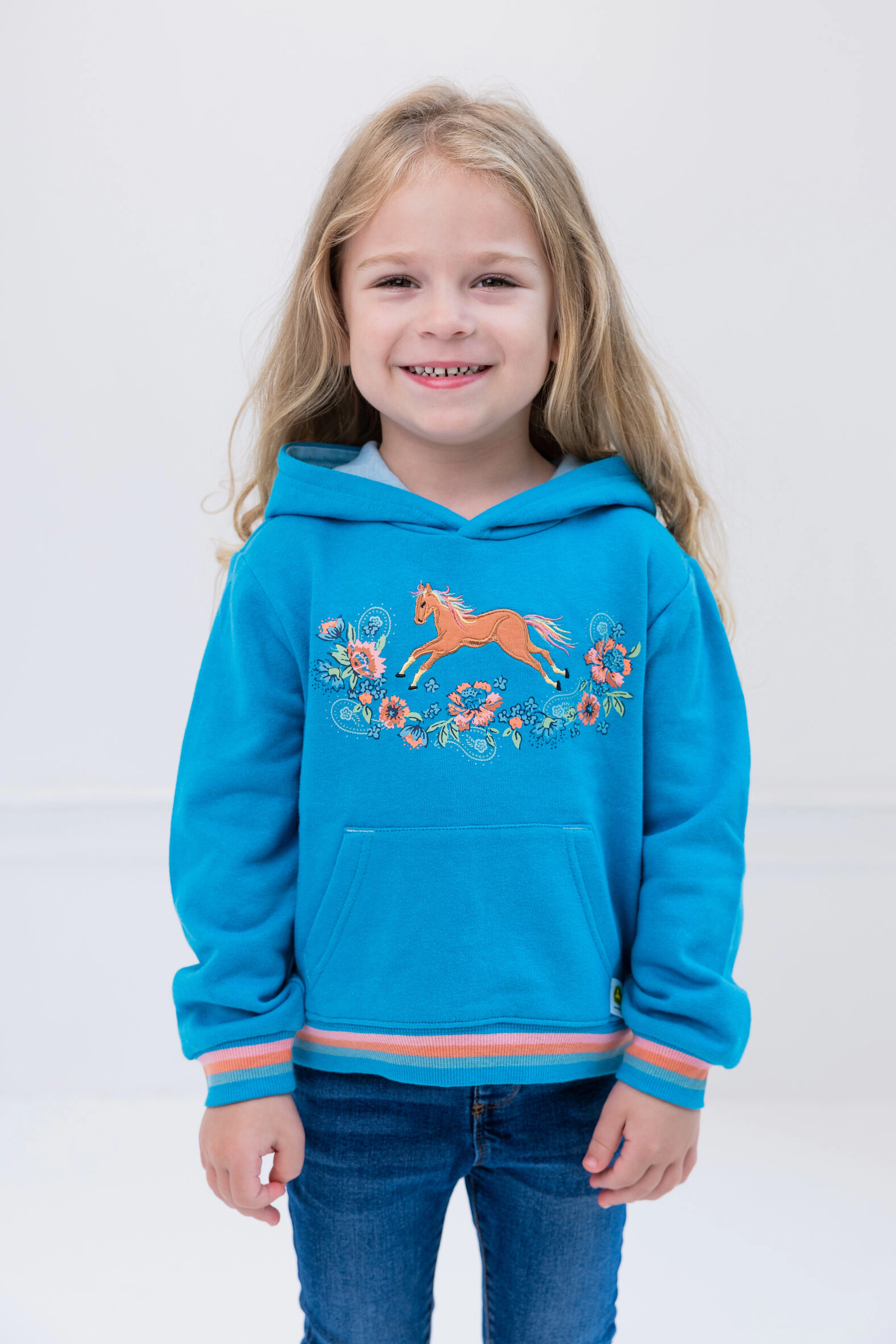 John Deere Girls' Fleece Hooded Sweatshirt