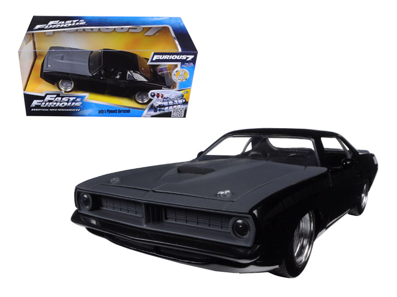 Jada Letty's Plymouth Barracuda Matt Black "Fast & Furious 7" Movie 1/24 Diecast Model Car by Jada