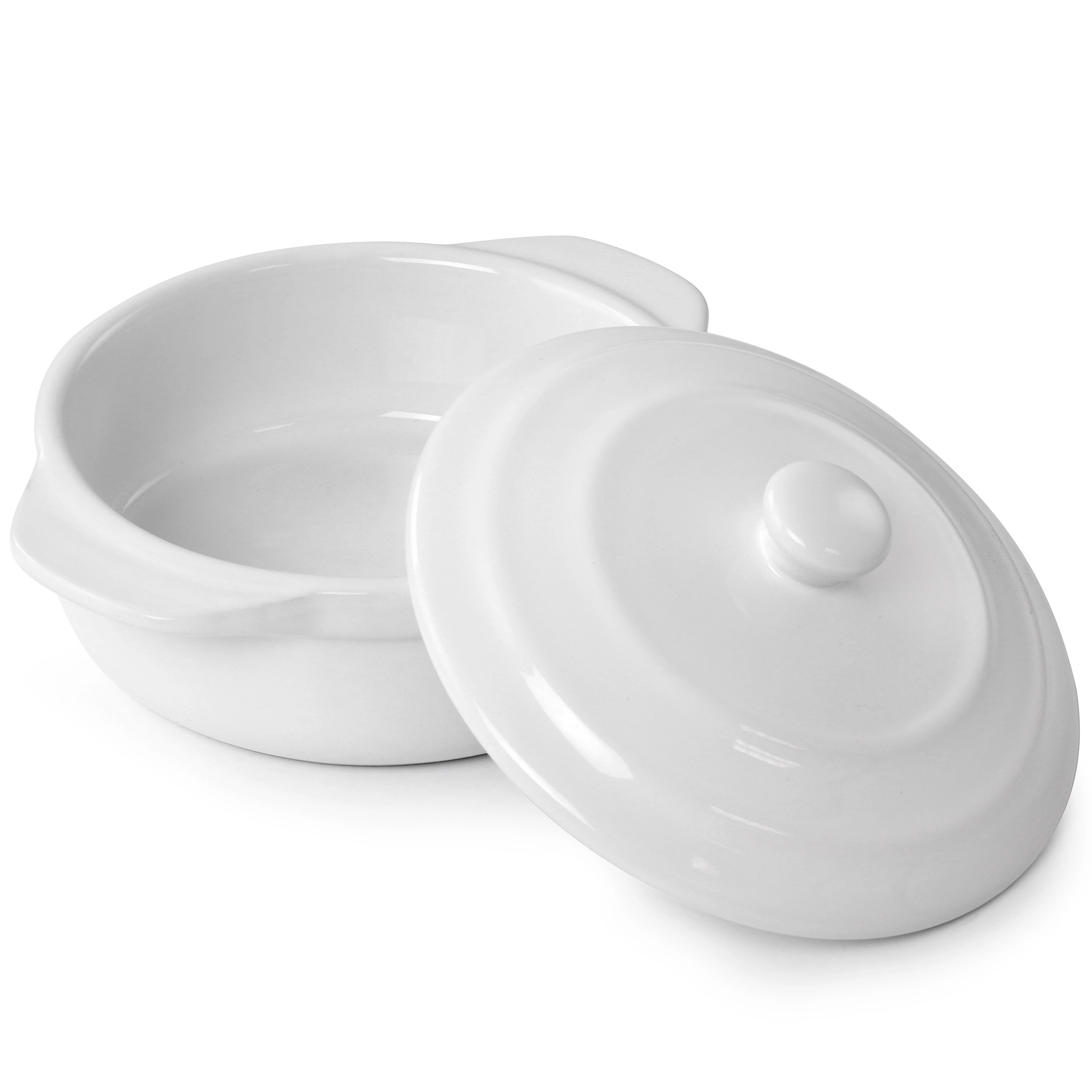 Martha Stewart Stoneware Casserole with Lid in White