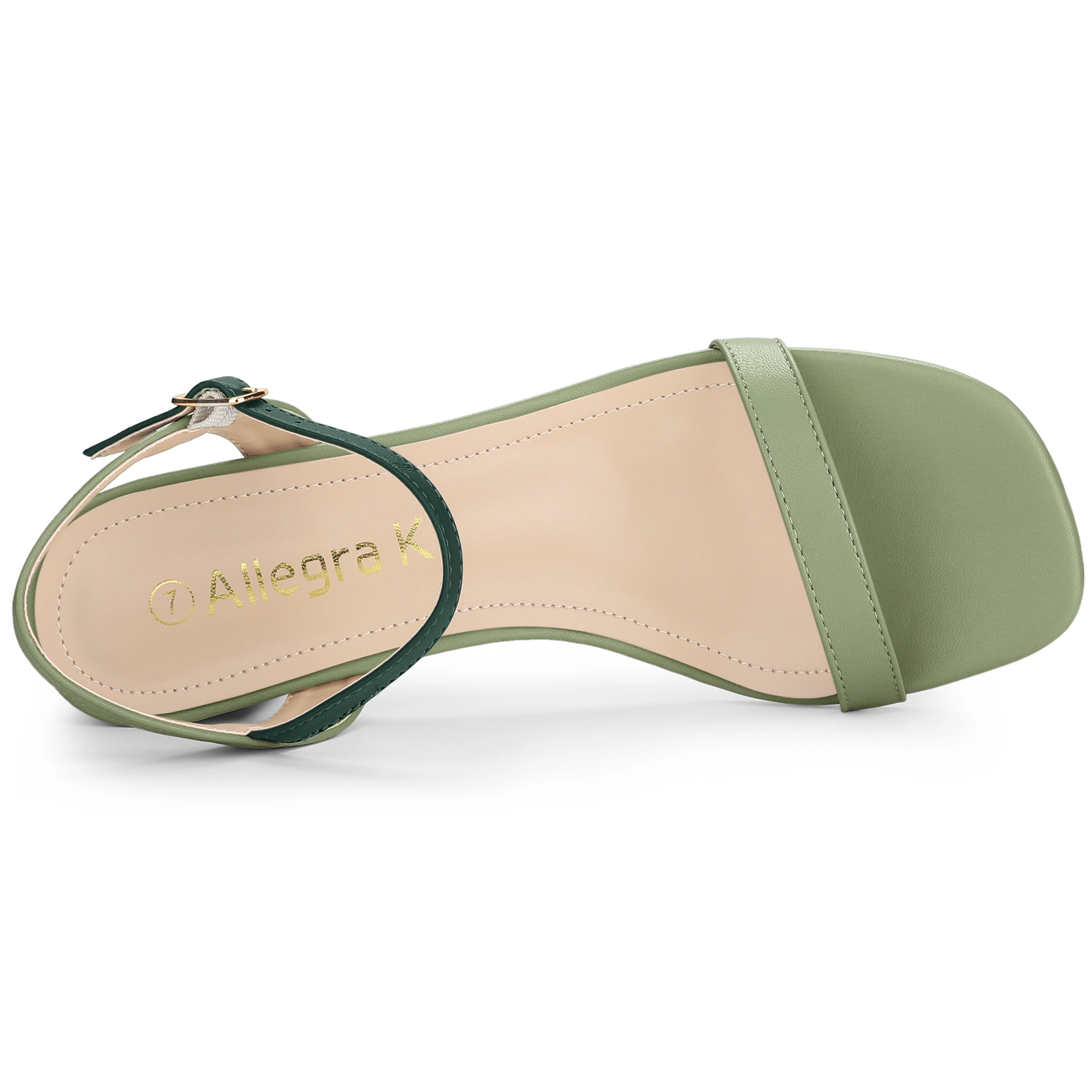 BLISSFUL STEP Women's Slingback Buckle Chunky Heel Sandals