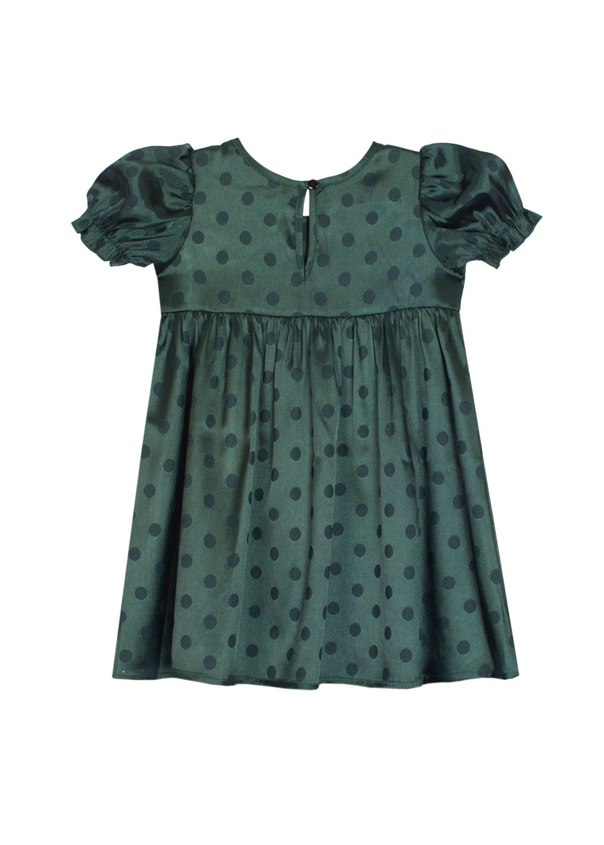Isobella and Chloe Holiday Sage Short Sleeve Charmeuse Dress