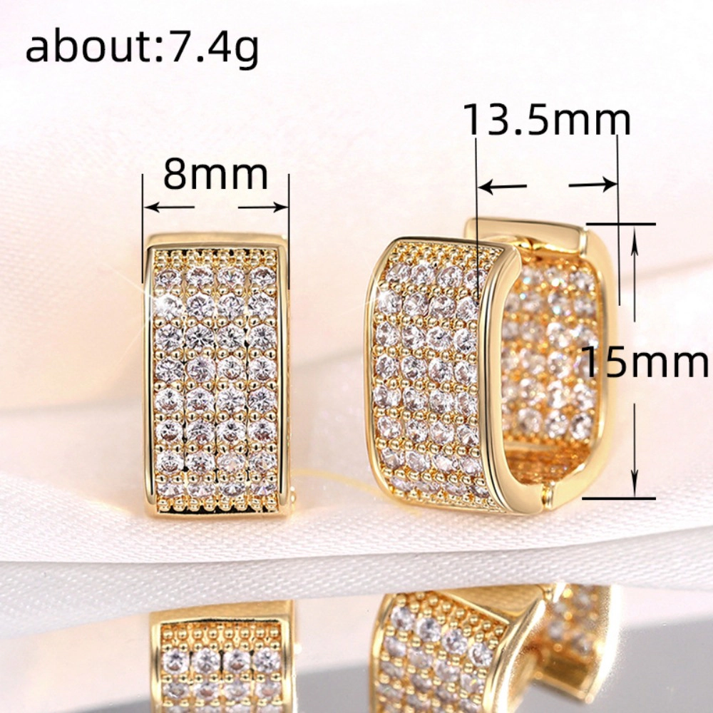 Luxury Paved Cubic Zirconia Hoop Earrings for Women