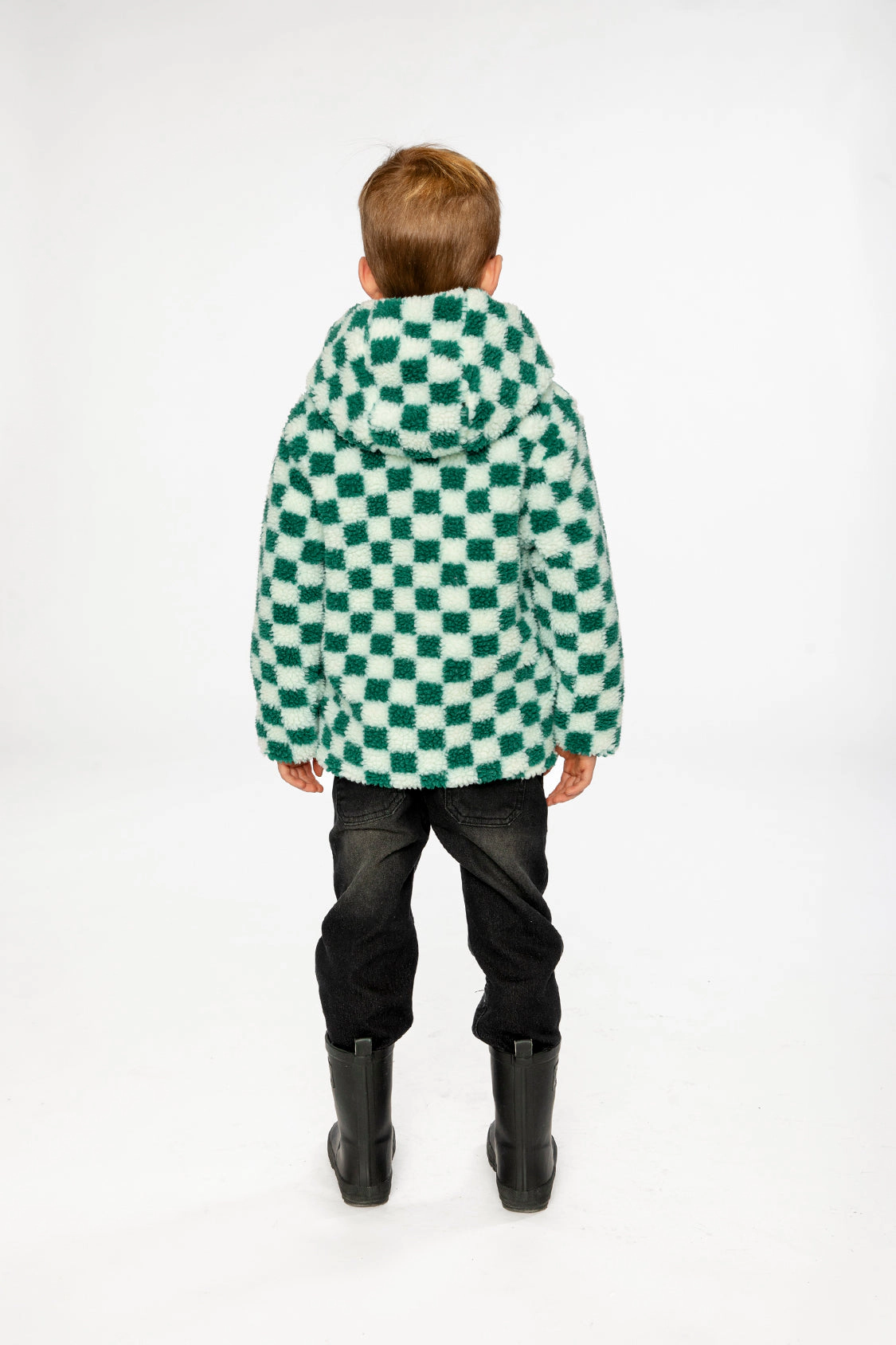 Deux par Deux Boys Sherpa and Water-Resistant Reversible Mid-Season Jacket