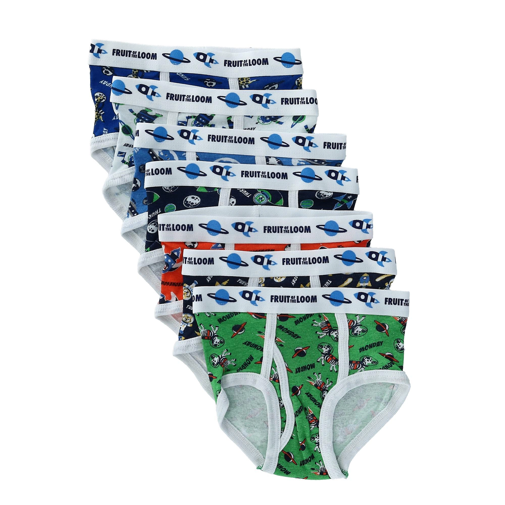 Fruit of the Loom Toddler Boys Days of the Week Brief Underwear (Pack of 7)
