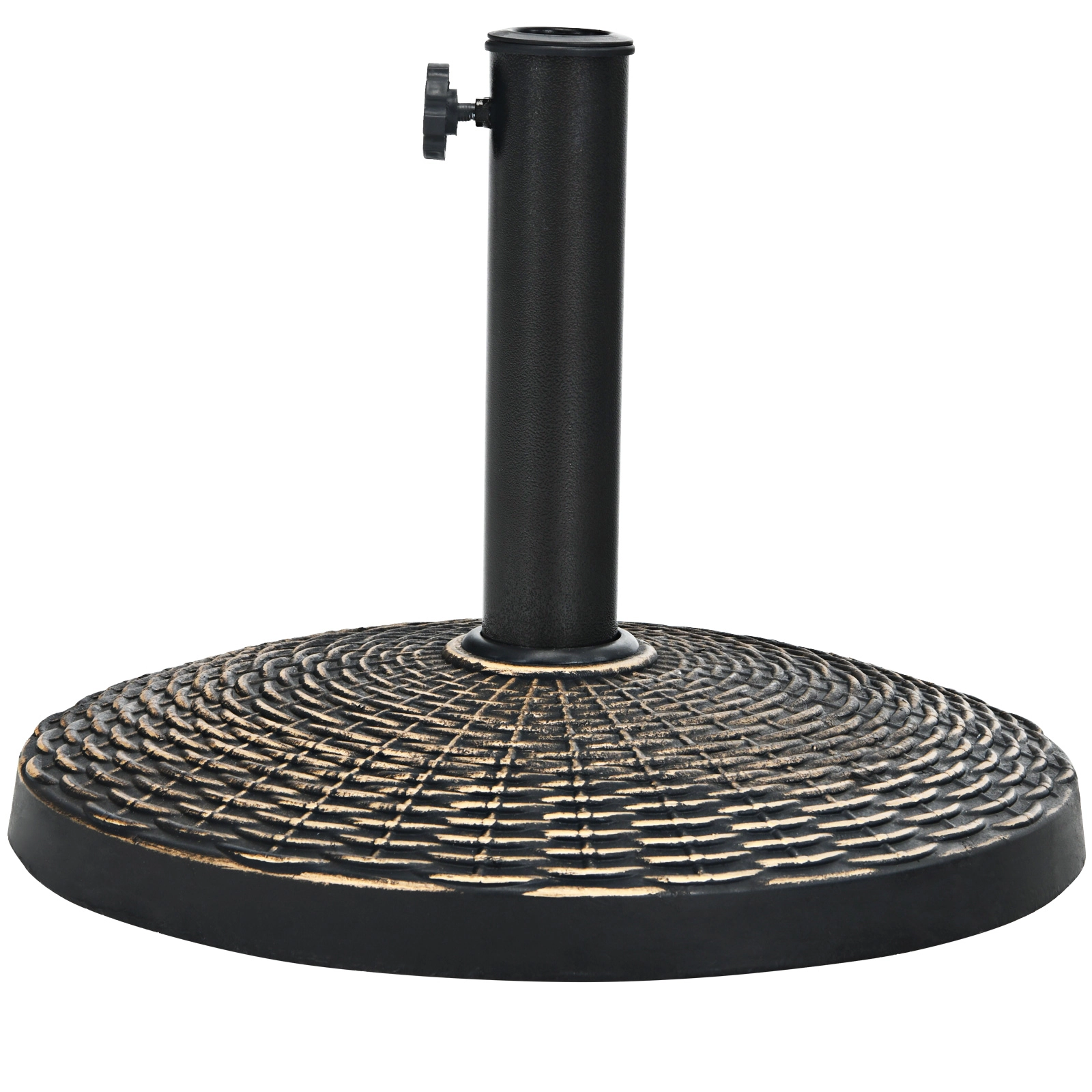Slickblue Round Patio Umbrella Base 22 lb Resin Steel Support 1.5–1.9 Inch Pole Adapter