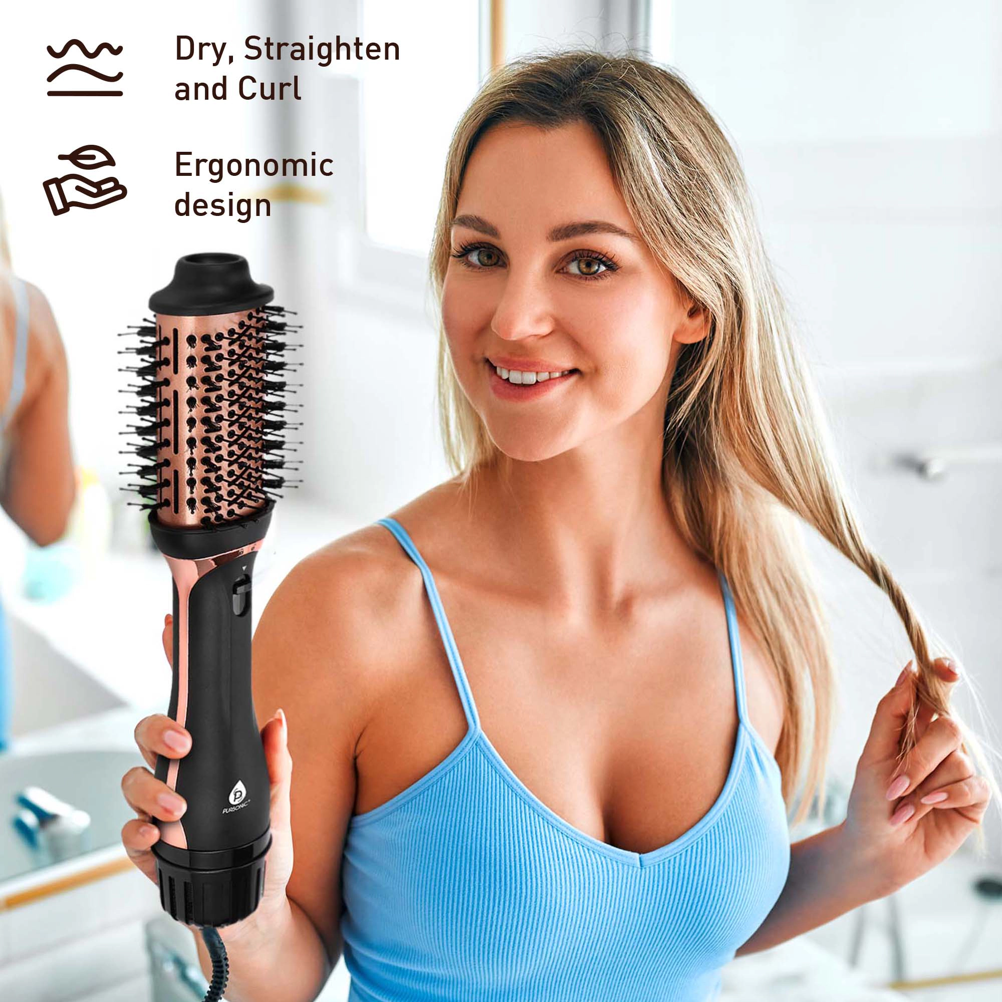 Pursonic Unisex Complete Beauty & Wellness Self-Care Bundle – Facial Roller, Cleansing Brush, Hair Styling Brush, Sheet Masks & Coconut Oil Set
