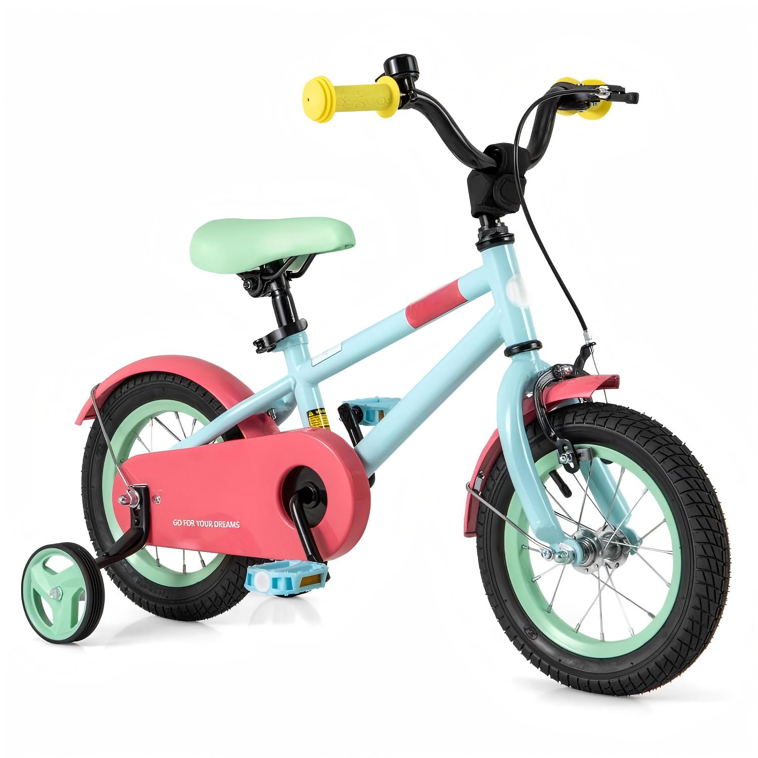 SUGIFT Adjustable Handlebar Kids Bicycle with Saddle 145-lb Seat Capacity Ages 3-4 Years 35.5-in Long Blue 12-In Wheel