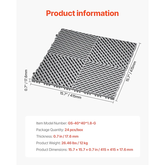 HONGGE Interlocking Drainage Mat Modular Interlocking Cushion Splicing Drainage Mats Non-Slip PP Drainage Floor Tile