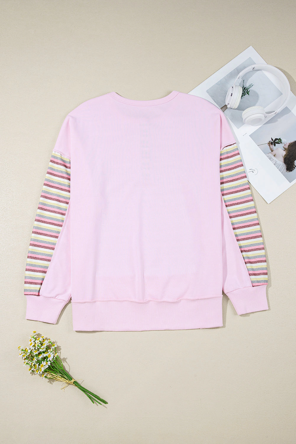 Threaded Pear Women's Khloe Patchwork Loose Henley Sweatshirt