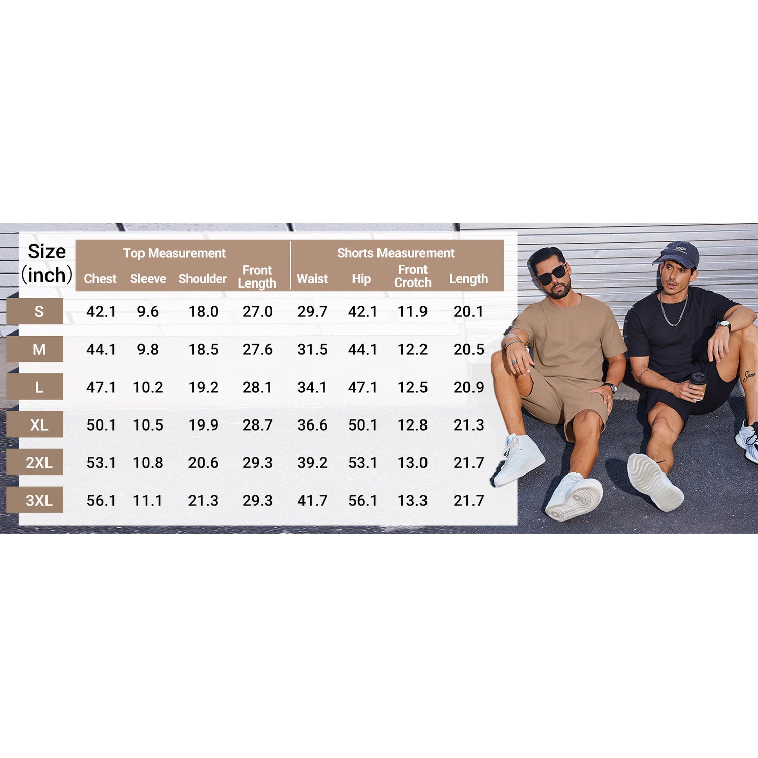 COOFANDY Mens Casual 2 Piece Sets Crew Neck Short Sleeve Tops Shorts  Outfits