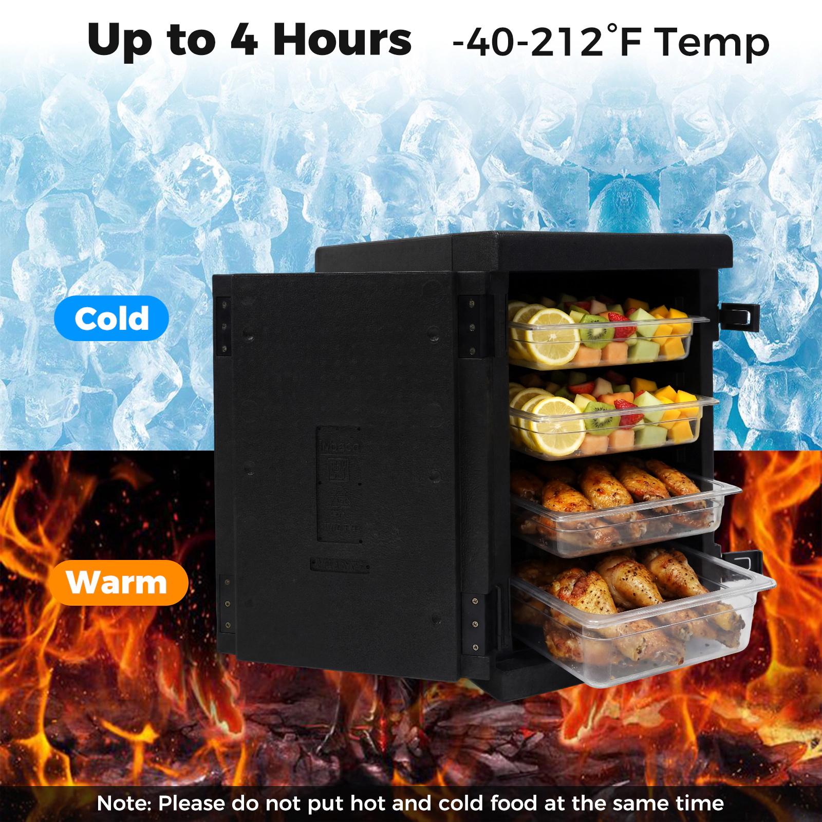 SUGIFT 91-Qt Front Loading 12 Shelf Dividers Insulated Food Pan Carrier 25-in x 17.5-in x 24-in 550-lb Capacity Black
