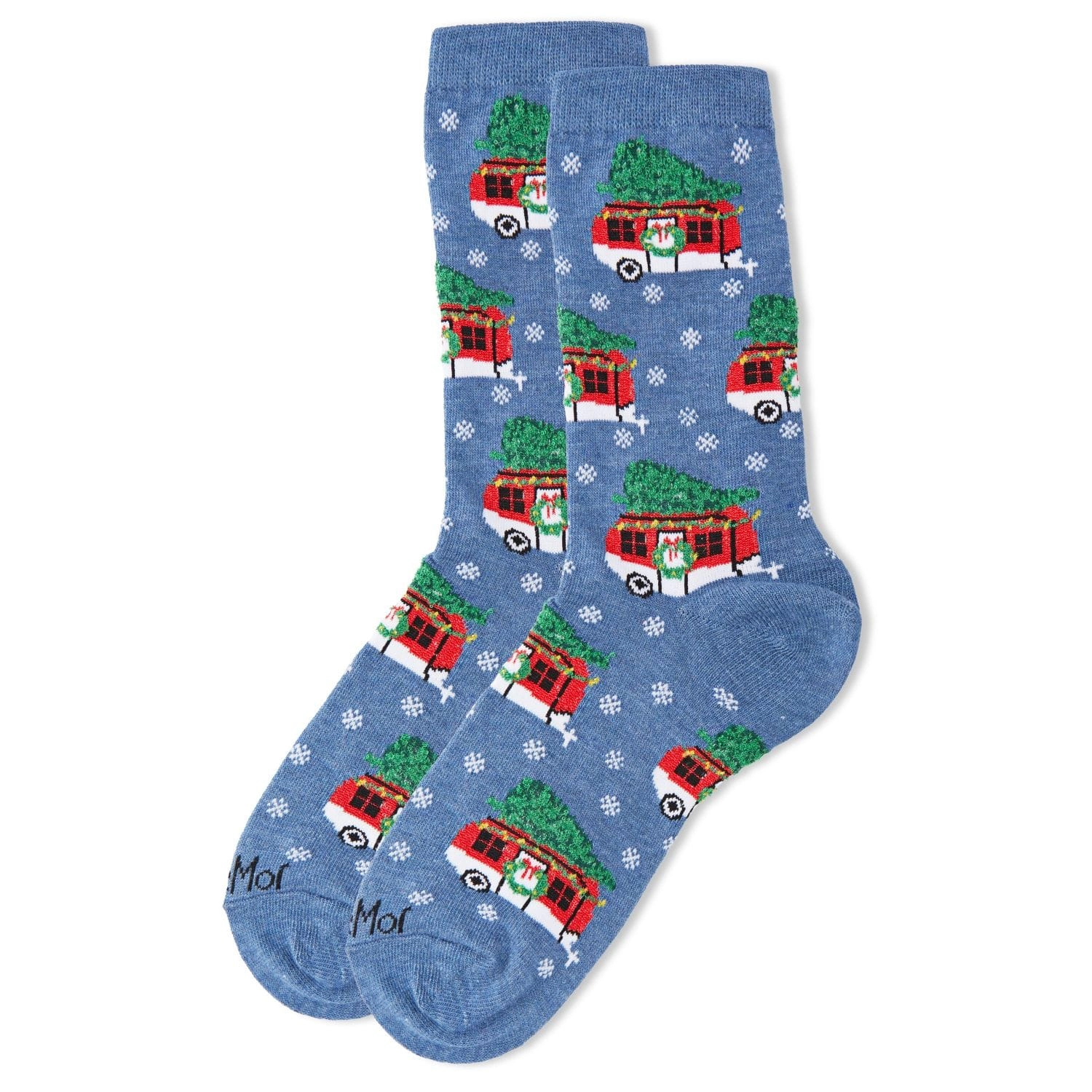 MeMoi Women's Festive Campers Holiday Crew Socks