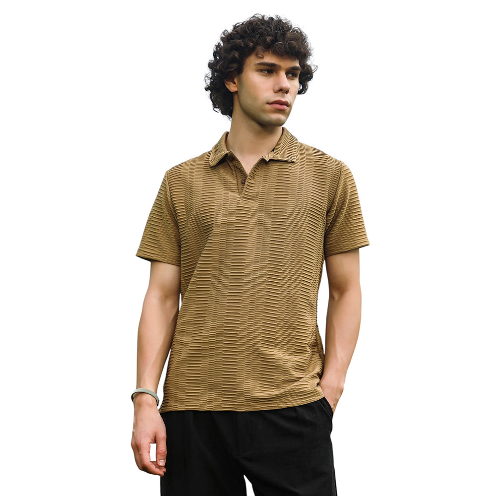 Flatten-Ruched Polo T-Shirt
