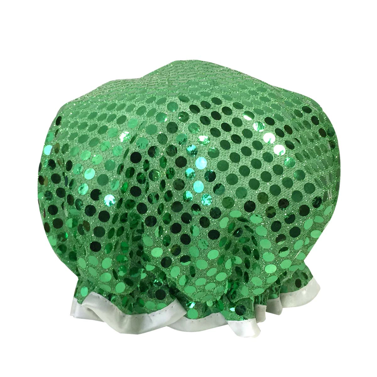 Wrapables Women's Trendy Satin Shower Cap, Green Glitter