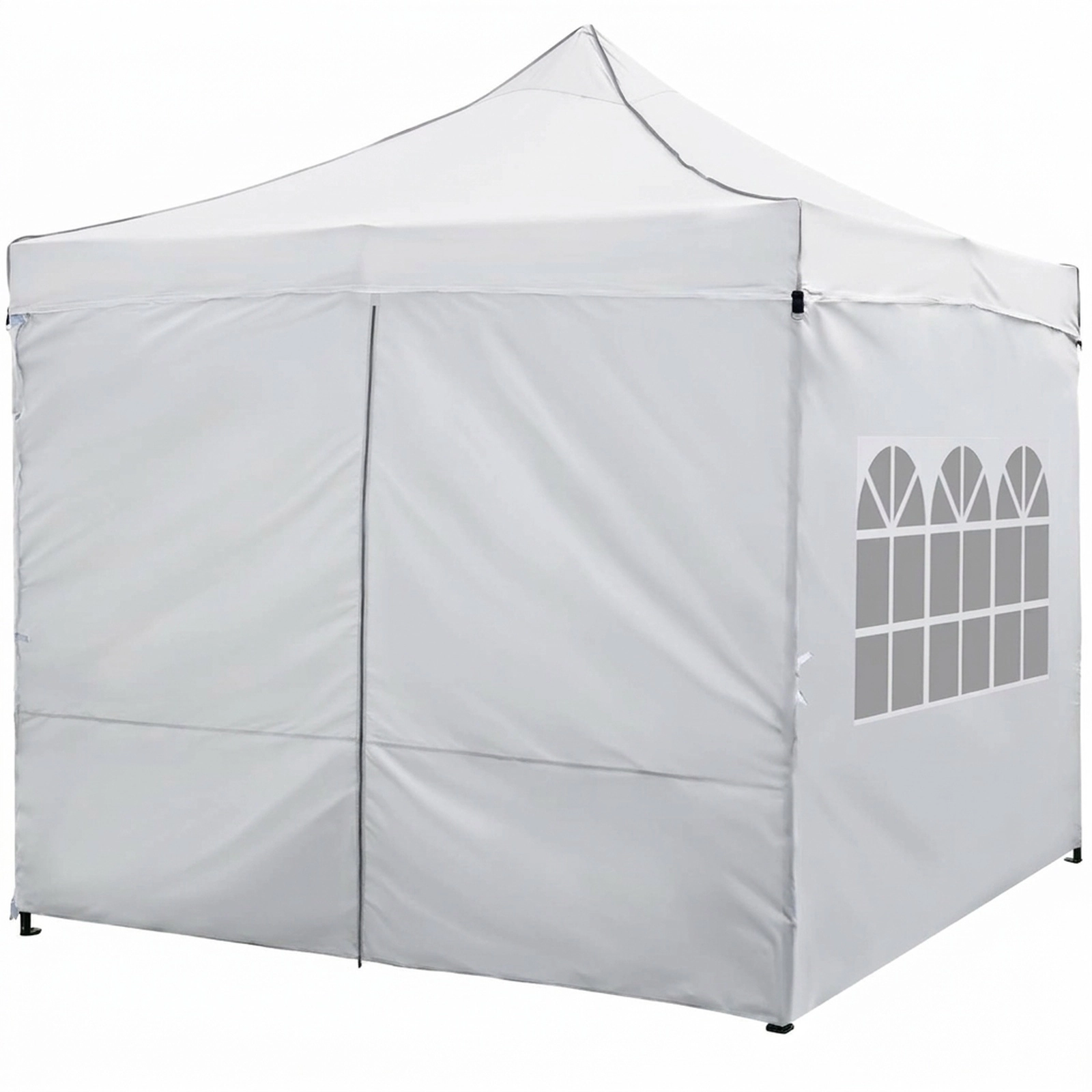 SUGIFT 10 x 10Pop Up Canopy Tent with 4 Removable Sidewalls, 3-Height Frame and Wheeled Bag White