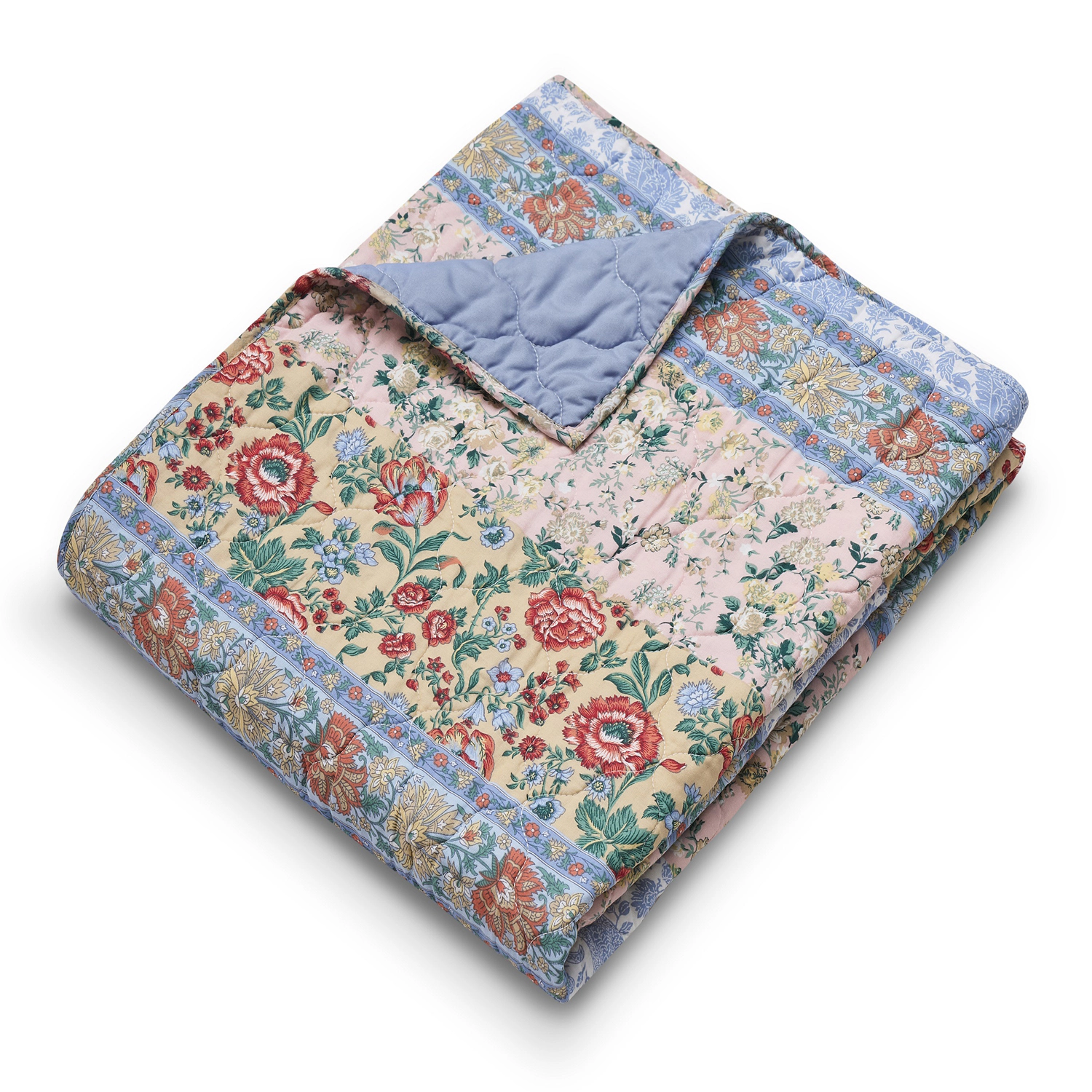 Greenland Home Fashion Kressida 100% Cotton Reversible Accessory Throw Blanket 50" x 60" Blue