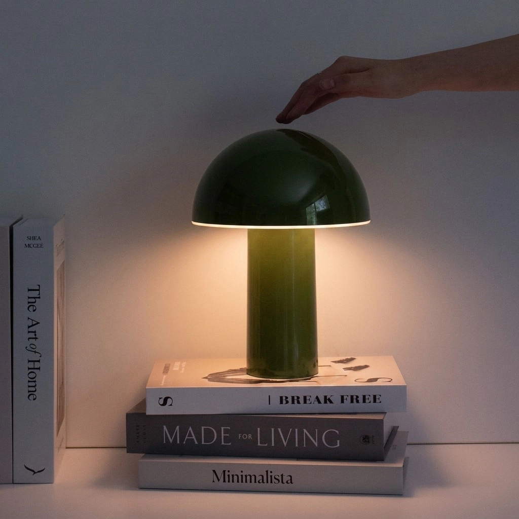 Brightech Celia Portable Mushroom Table Lamp