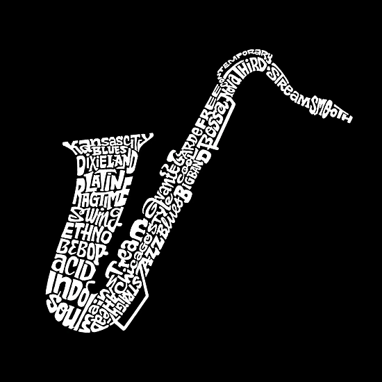 LA Pop Art Men's Word Art T-Shirt - Sax