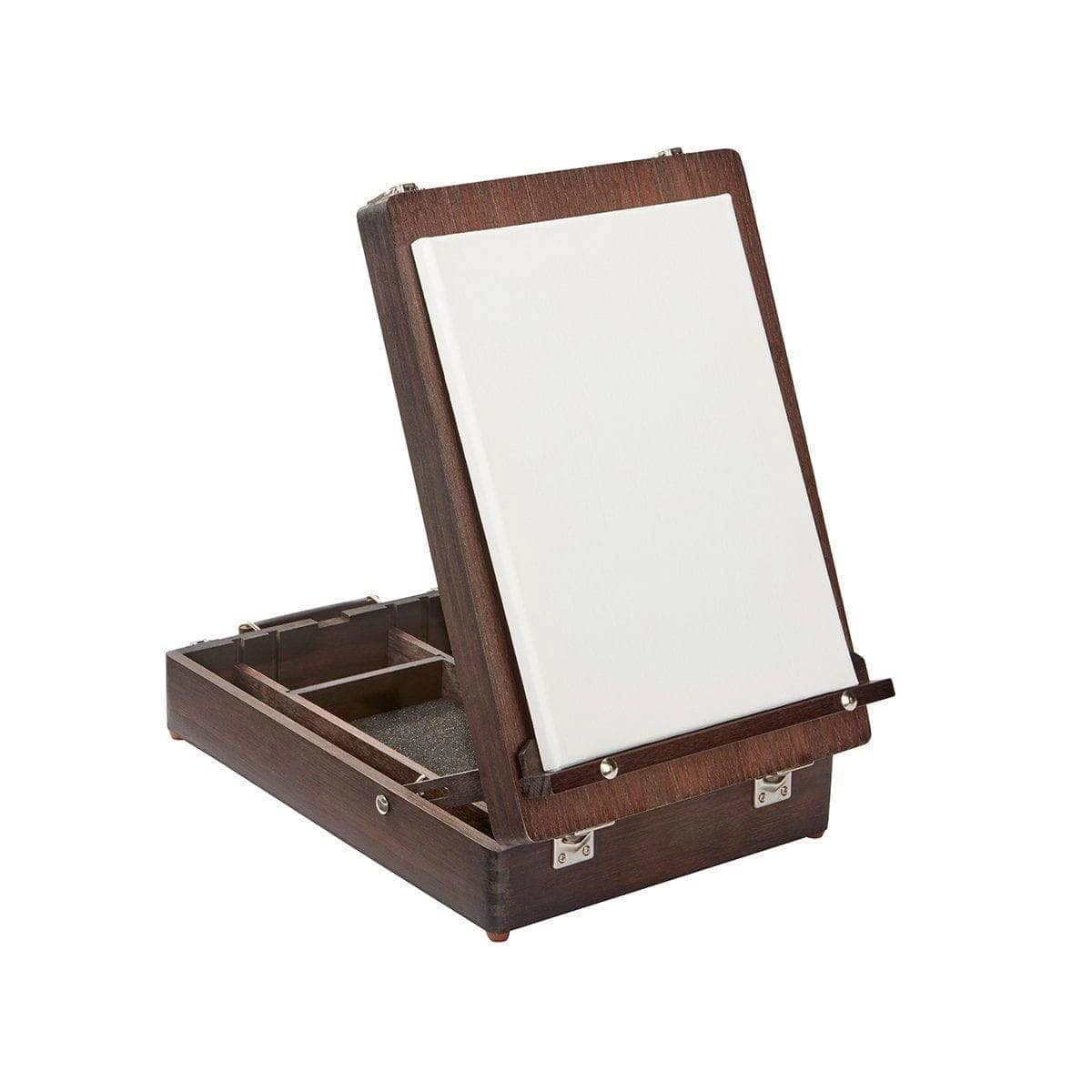 KINGART Wood Easel Art Box - Portable Adjustable Tabletop Sketchbox