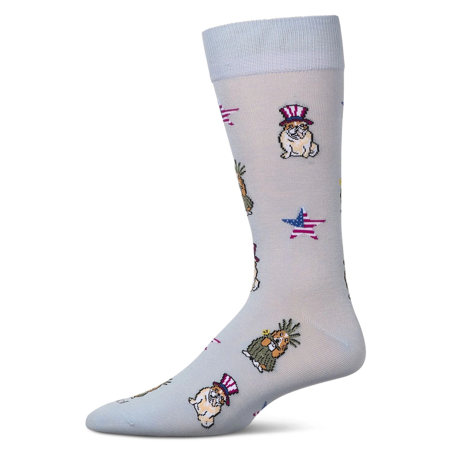 MeMoi Men's Patriotic Dogs Rayon From Bamboo Crew Socks