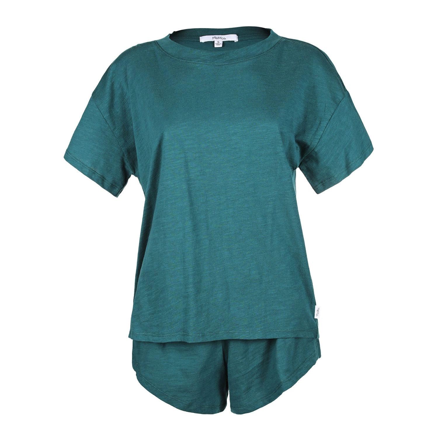 MeMoi Women's Relaxed Fit 100% Cotton Slub Knit Short Set