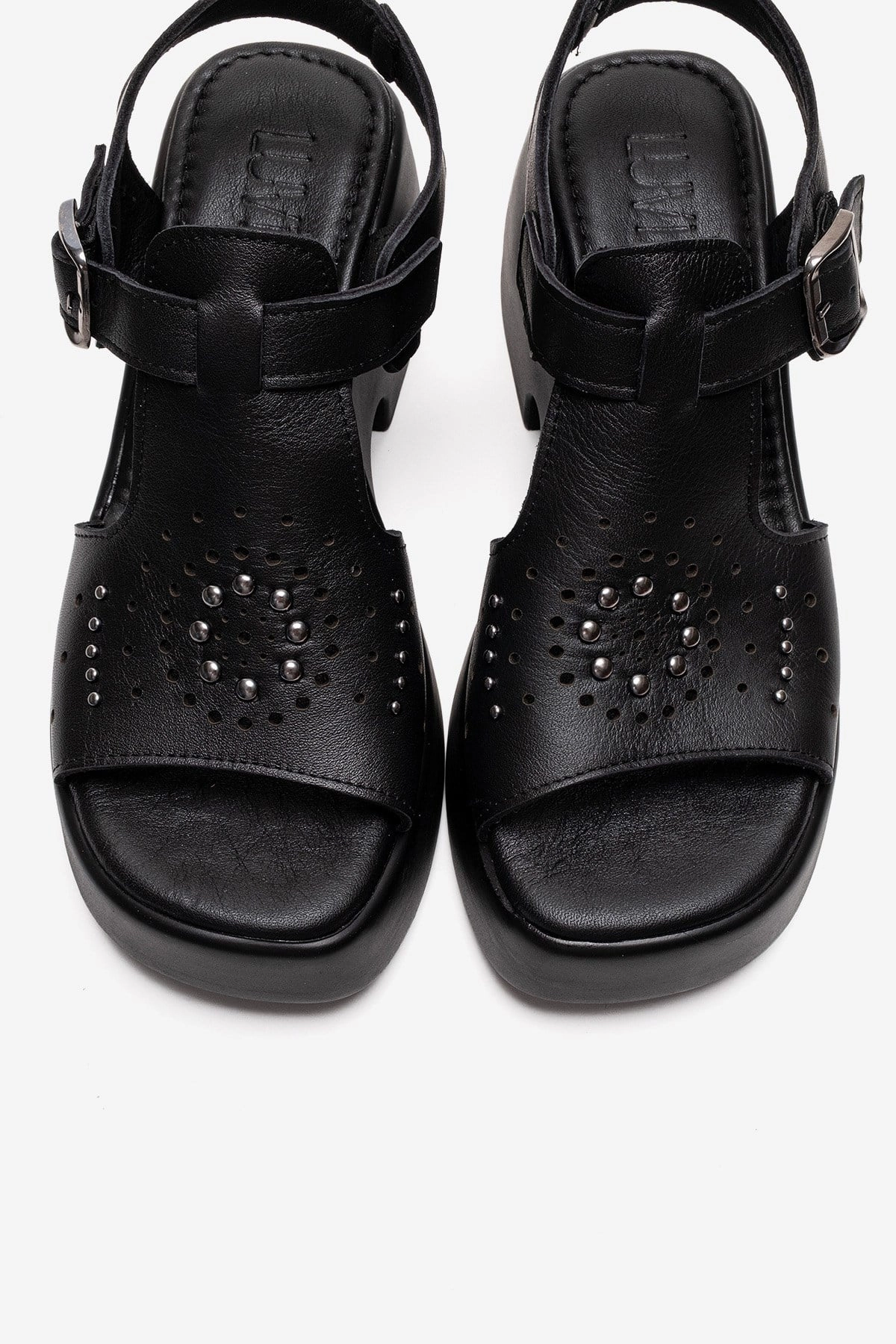 Forever & Always Womens Romina Leather Platform Sandals
