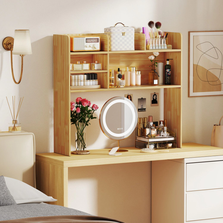 Hivvago Desktop Bookshelf Countertop Storage Hutch with 6 Shelves