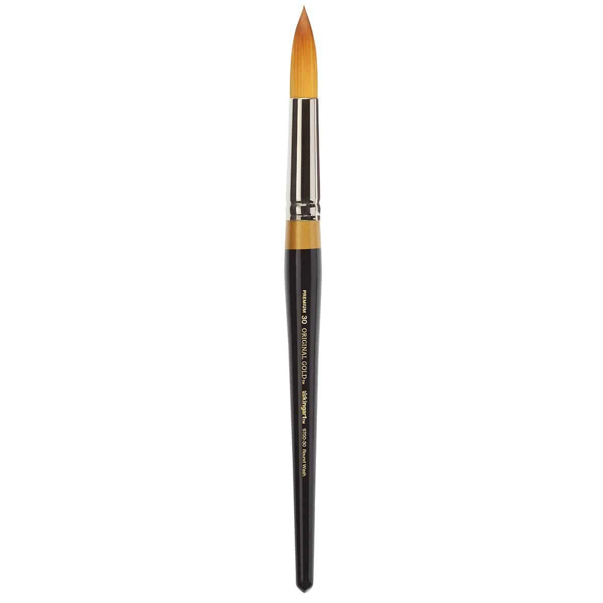 KINGART Original Gold 9700 Grande Round Wash Brush - Golden Taklon, Size 36