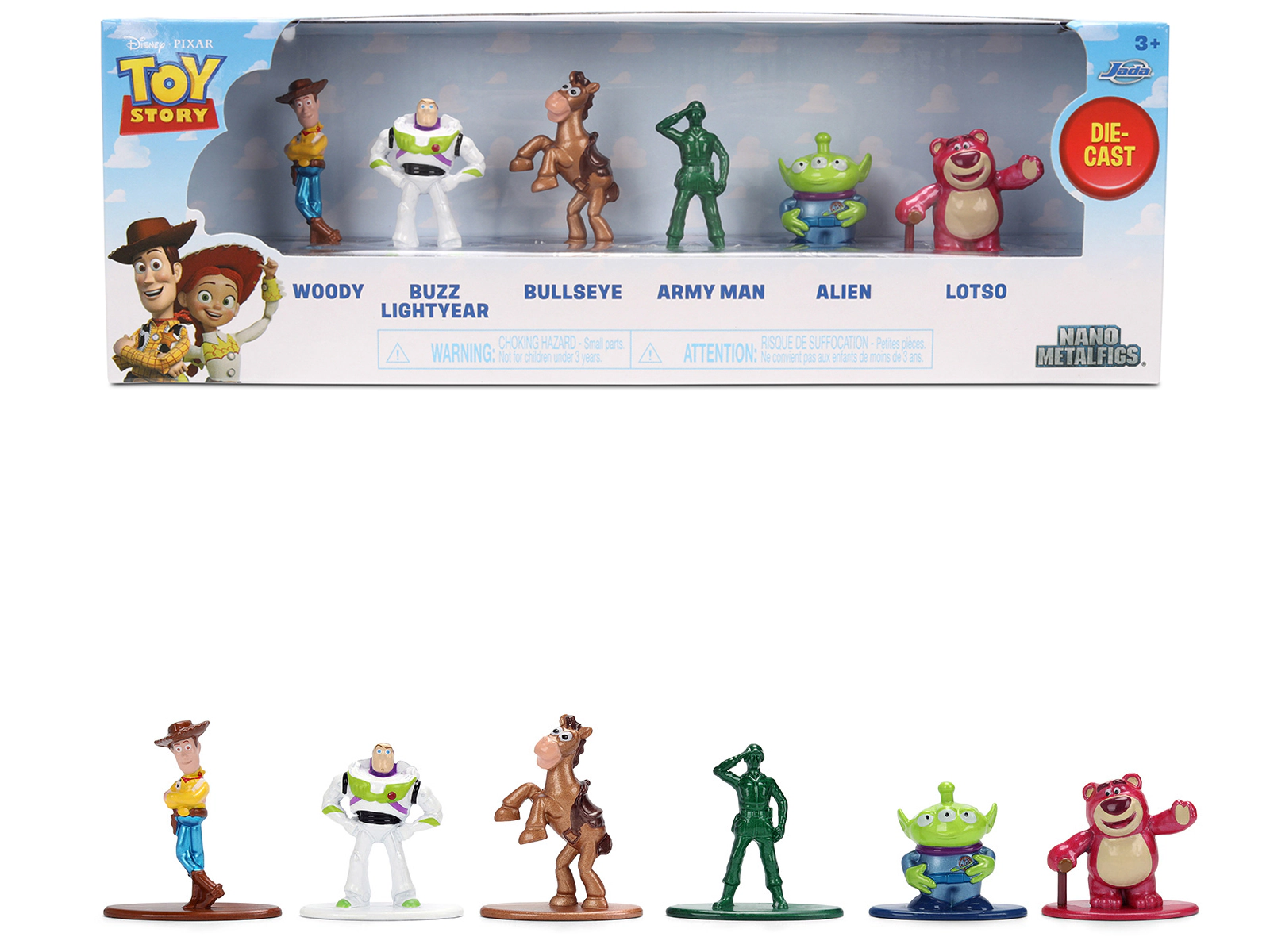 Jada Set of 6 Diecast Figures "Toy Story" Movie Franchise "Nano Metalfigs" Series Diecast Models by Jada