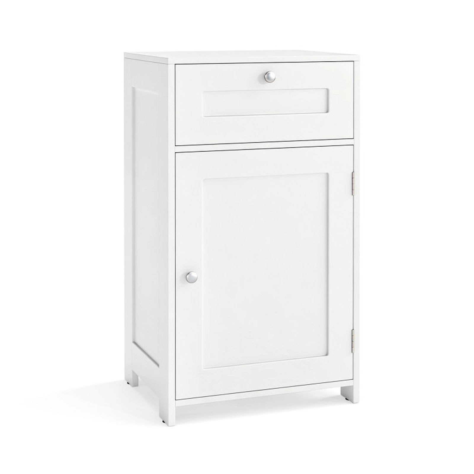 SUGIFT Single Door Drawer Adjustable Shelf Bathroom Storage Cabinet 17-in x 13.5-in x 30.5-in 220-lb Capacity White