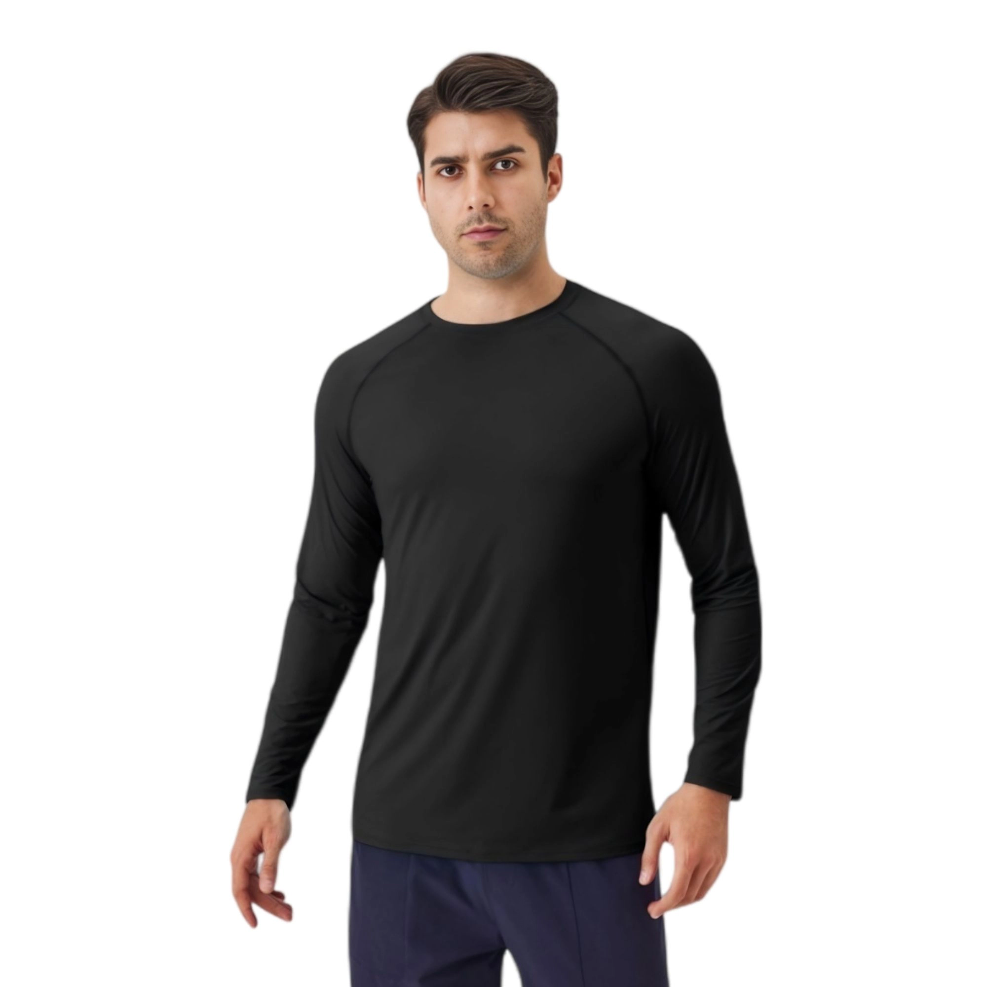 Anna-Kaci Men's Long Sleeve Performance Shirt with Raglan Sleeves and Lightweight Stretch Fabric