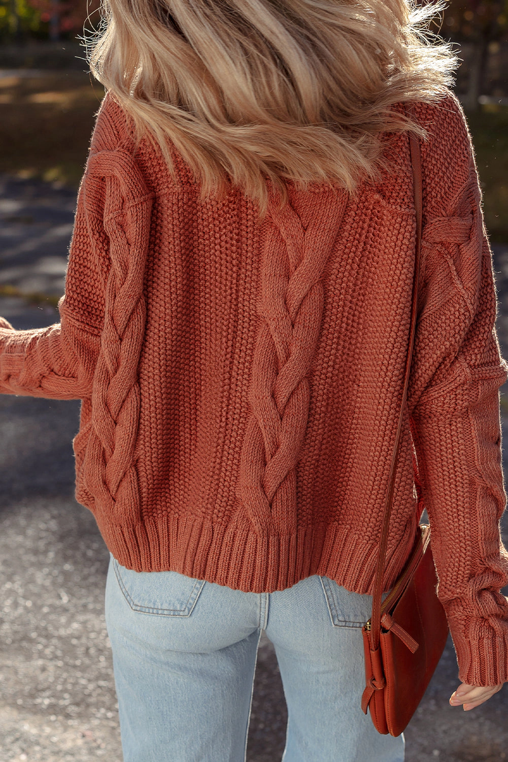 Threaded Pear Women's Willaira Slouchy Textured Knit Sweater
