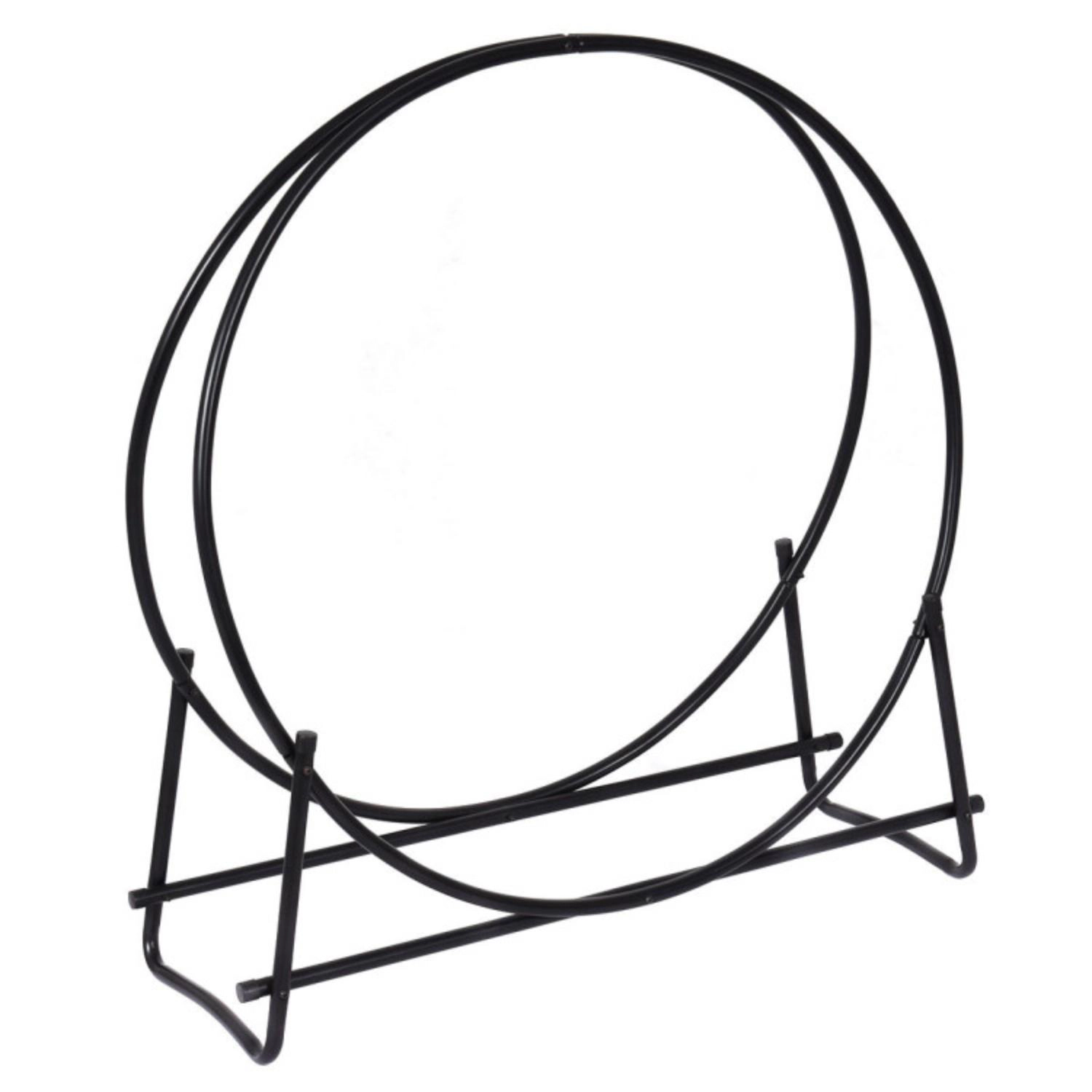 Hivvago 30-Inch Tubular Steel Log Hoop Firewood Storage Rack