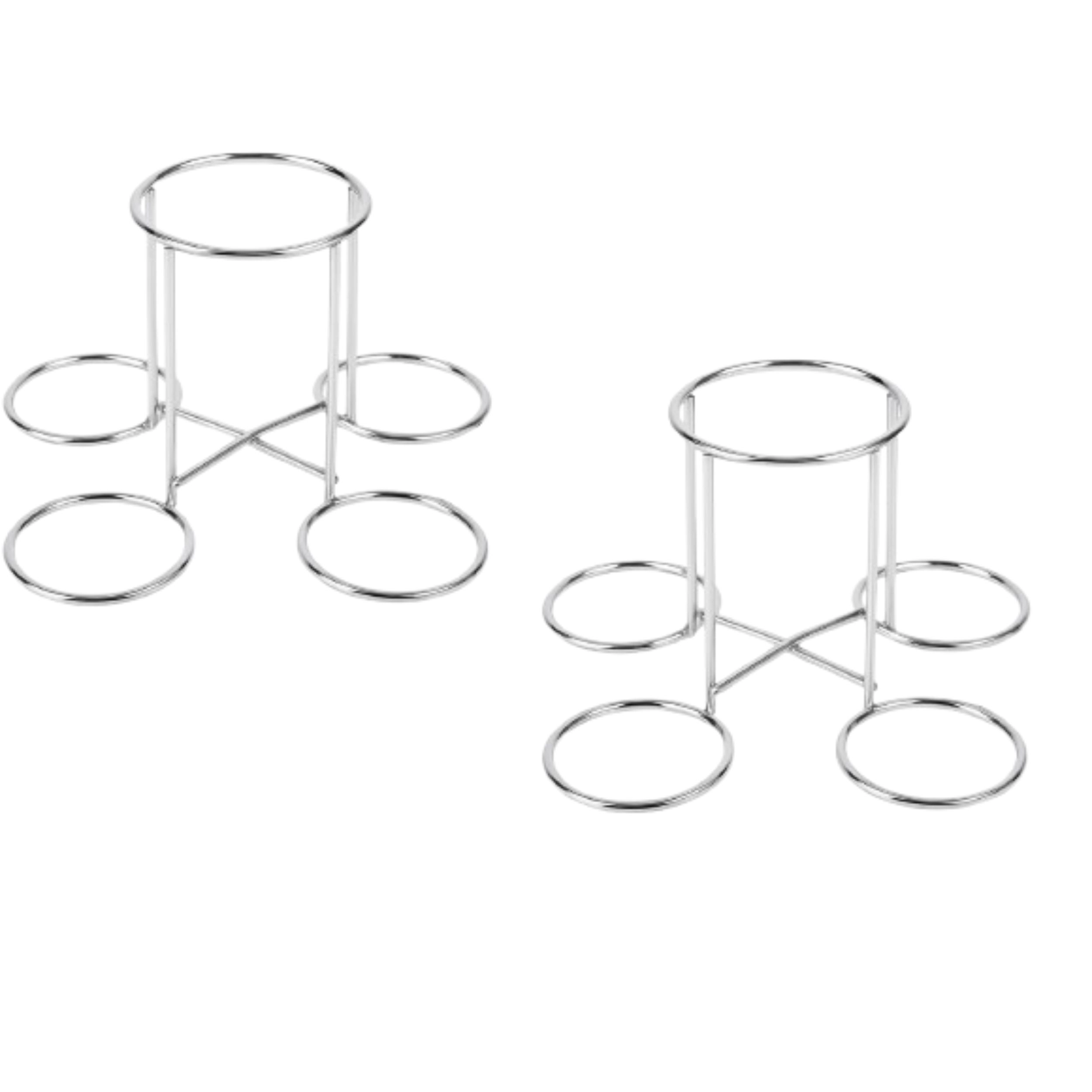Home Collection Pack of 2 Beer Can Chicken Roaster Racks Chrome BBQ & Oven Stands