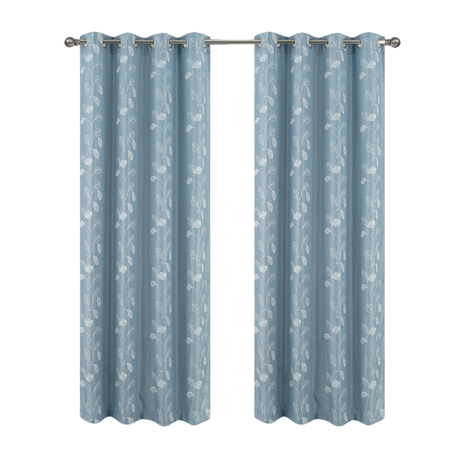 RT Designers Collection 100% Polyester 140 GSM Reed Embroidered Grommet Curtain Panel 54" x 84