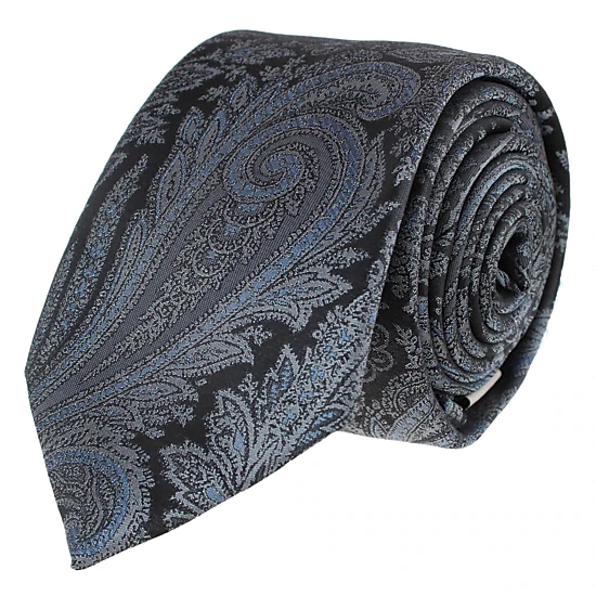 Essentials by Trafalgar Paisley Patterned Necktie and Solid Pocket Square Set